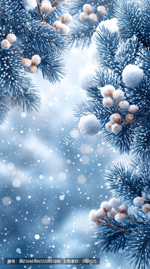 冬日葉雪飾邊圖