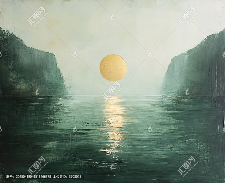 白綠簡約畫