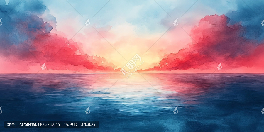 水彩天空背景