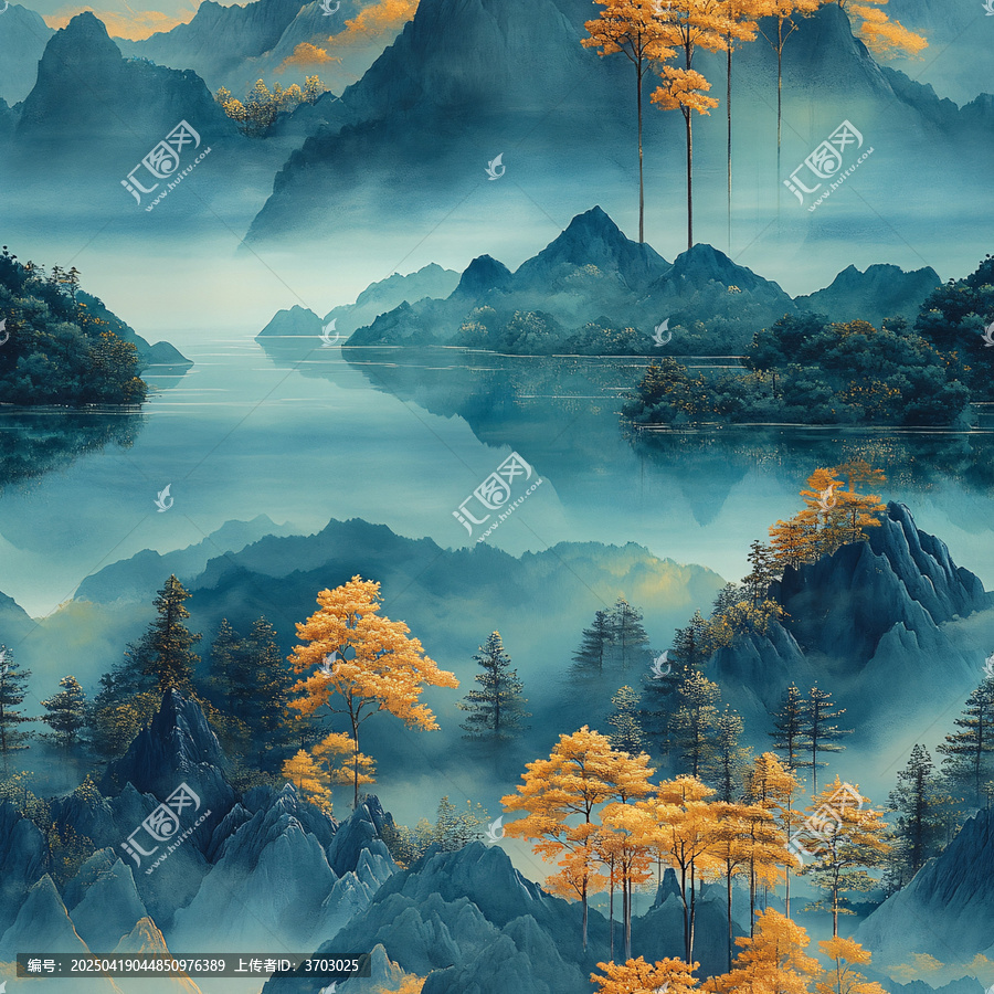 山水流云圖