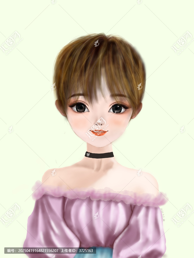 手繪大眼睛女孩