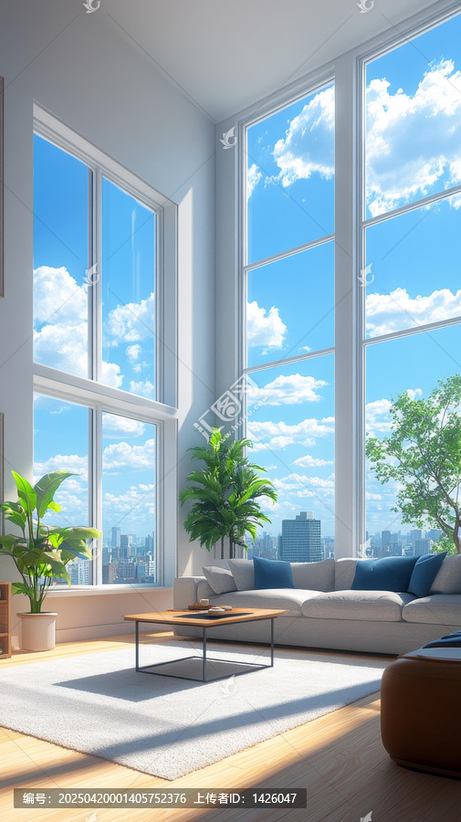 城市景觀現(xiàn)代公寓客廳