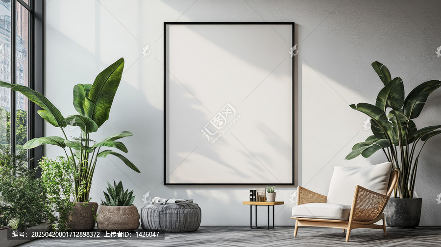 現(xiàn)代極簡(jiǎn)室內(nèi)植物擺設(shè)場(chǎng)景