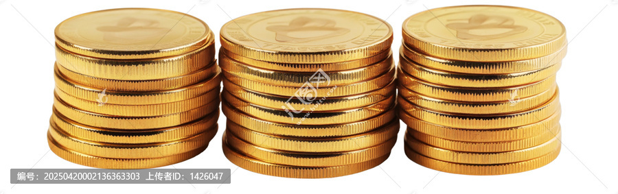 [免摳素材]堆疊的金幣象征財富