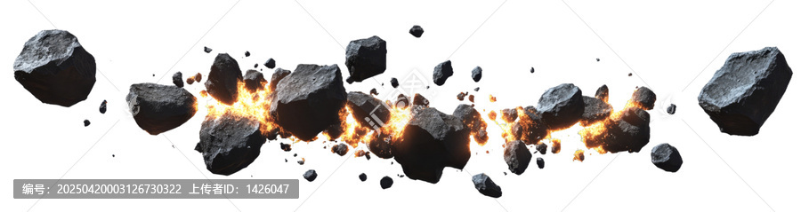[免摳素材]太空巖石爆炸抽象圖