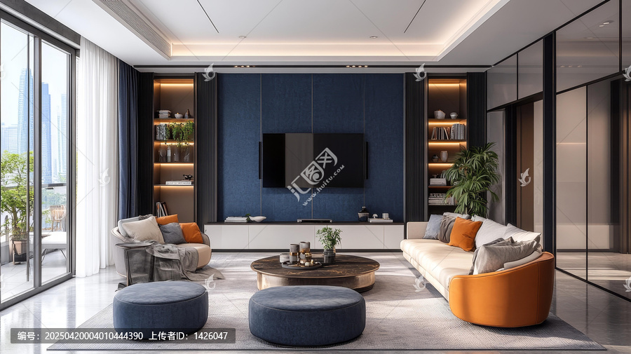 現(xiàn)代時尚客廳室內(nèi)設(shè)計