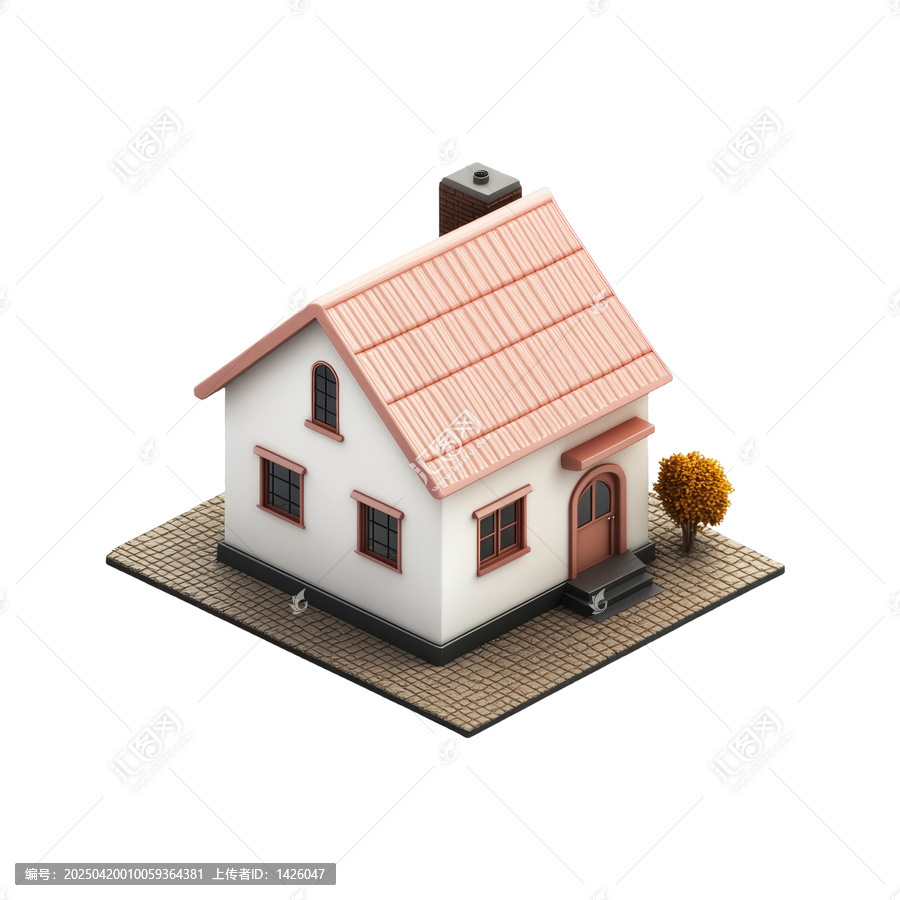[免摳素材]可愛的小屋模型圖