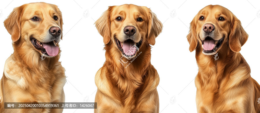 [免摳素材]三只金毛犬肖像