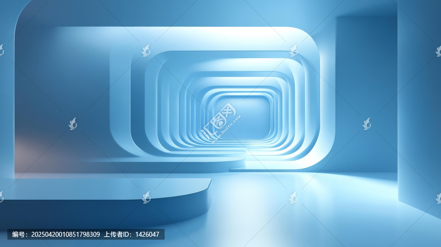抽象藍色建筑室內(nèi)設(shè)計