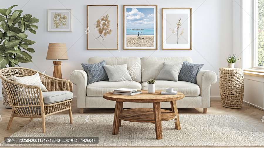 現(xiàn)代濱海風(fēng)格客廳室內(nèi)設(shè)計(jì)