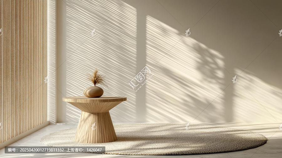 現(xiàn)代極簡(jiǎn)風(fēng)格木質(zhì)茶幾室內(nèi)場(chǎng)景