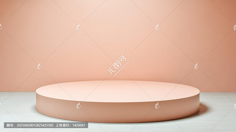 簡(jiǎn)約粉紅色圓形展示臺(tái)