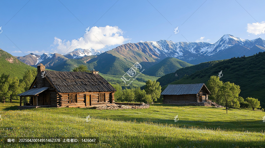 山谷木屋風(fēng)景
