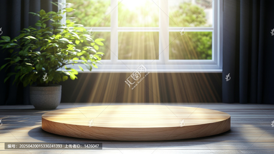陽(yáng)光房間里的木質(zhì)展示平臺(tái)