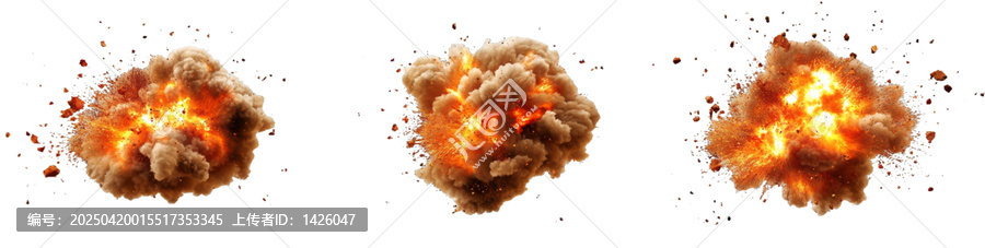 [免摳素材]爆炸效果圖,白色背景