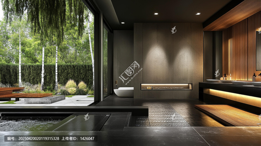 現(xiàn)代極簡風(fēng)格浴室室內(nèi)設(shè)計(jì)圖