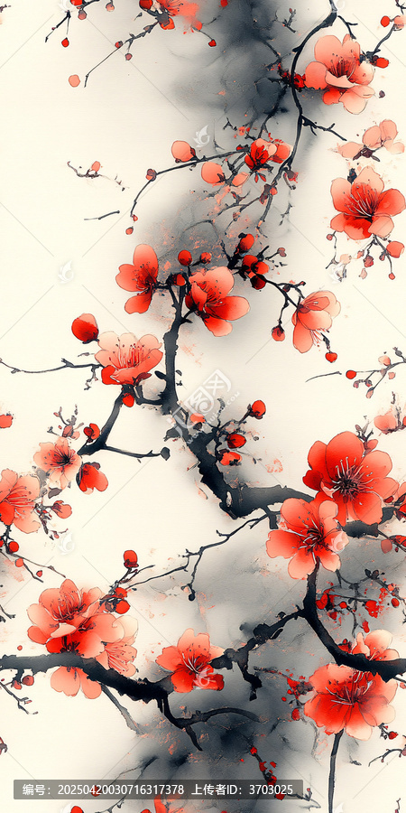 櫻花水彩圖案