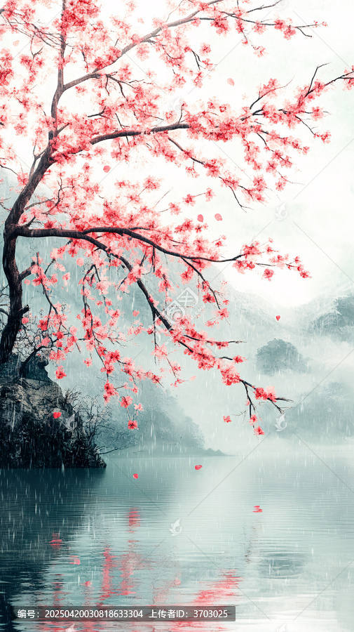 春雨墨色綠意