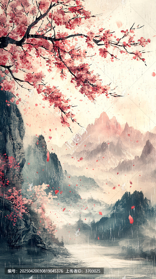 春雨墨色綠意