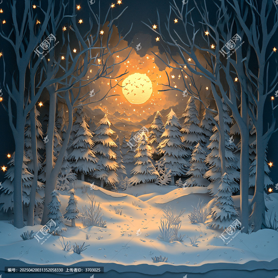 雪夜童話森林
