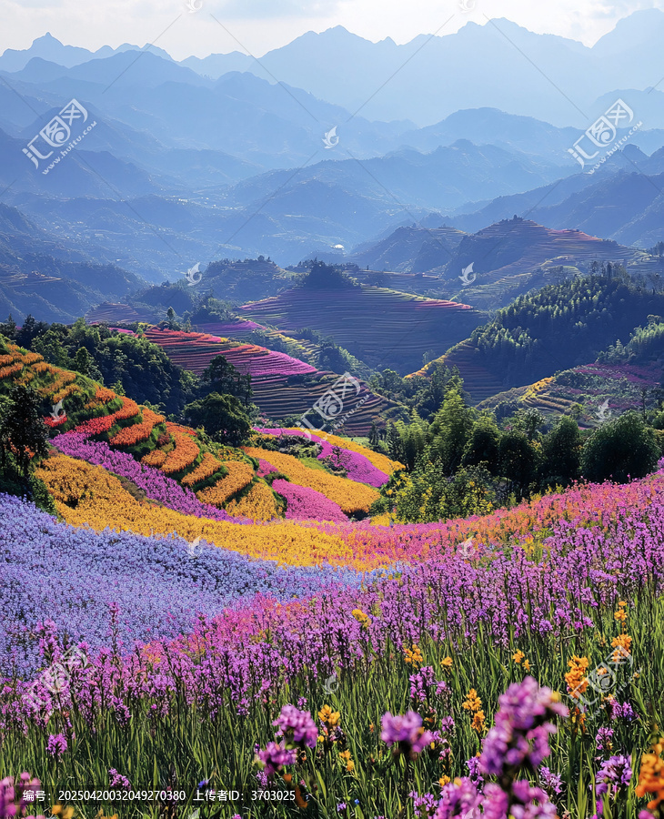 多彩梯田盛景