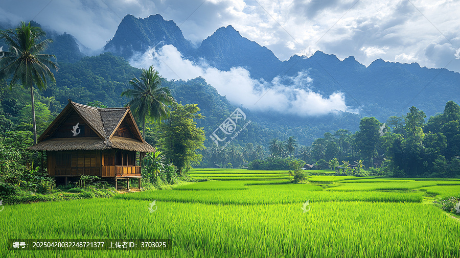 稻田山景