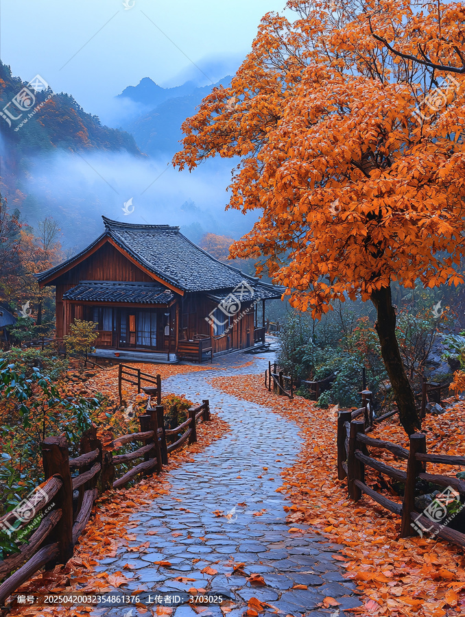 曲徑通幽楓葉紅