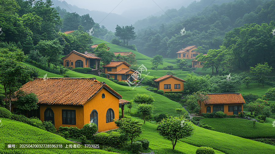 綠野山間古村景