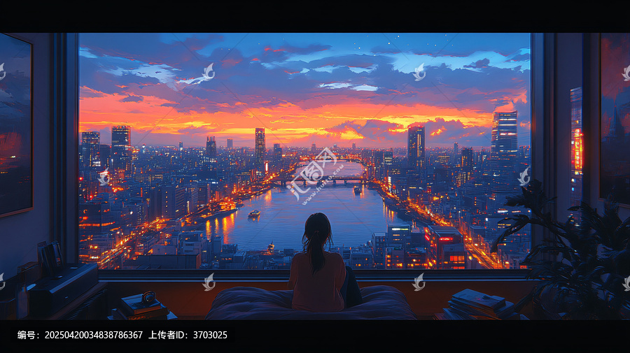 屋頂房間女子夜坐