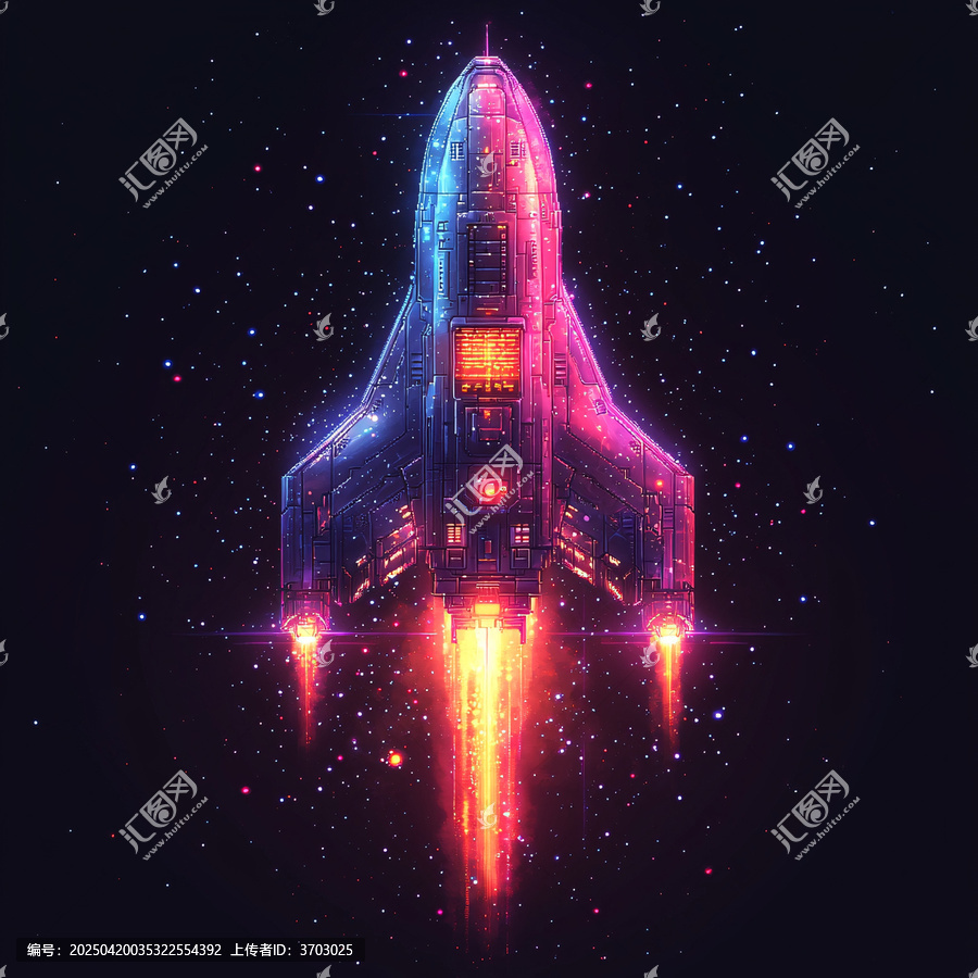 紫色簡約太空船
