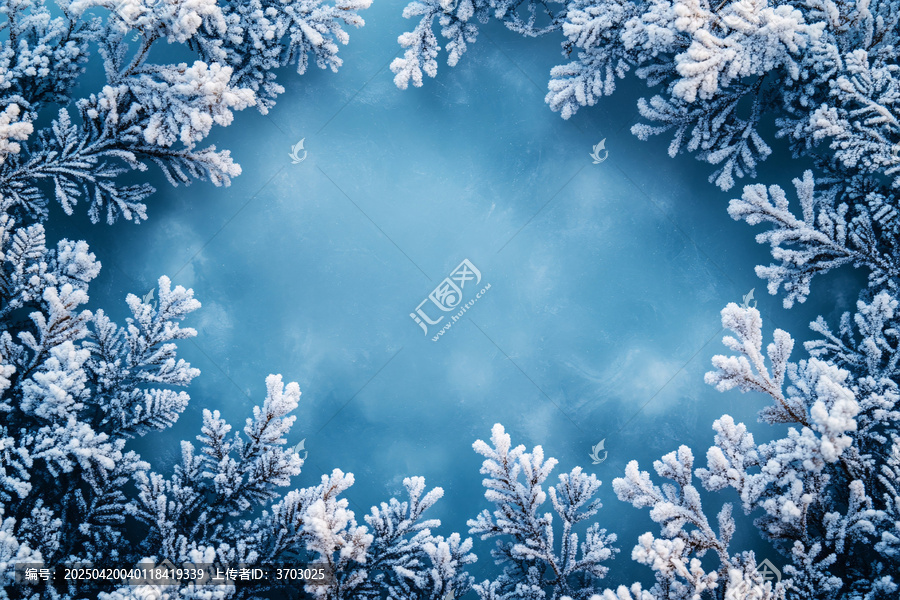 雪冰花紋框架