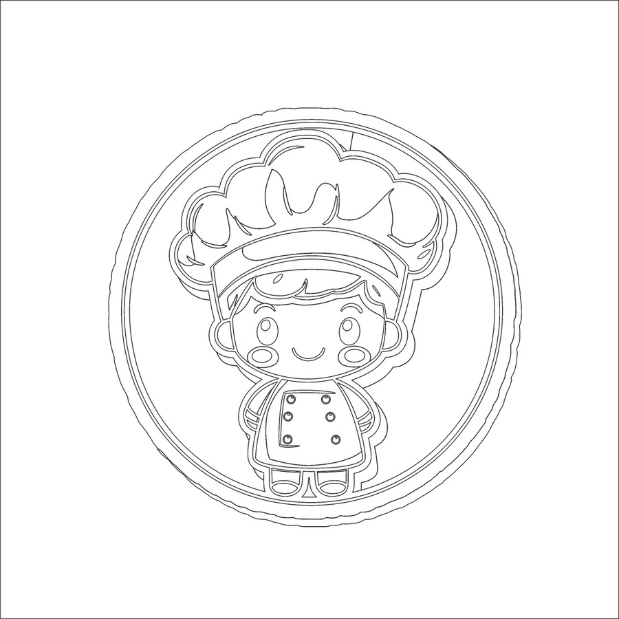 廚師扁平化設計
