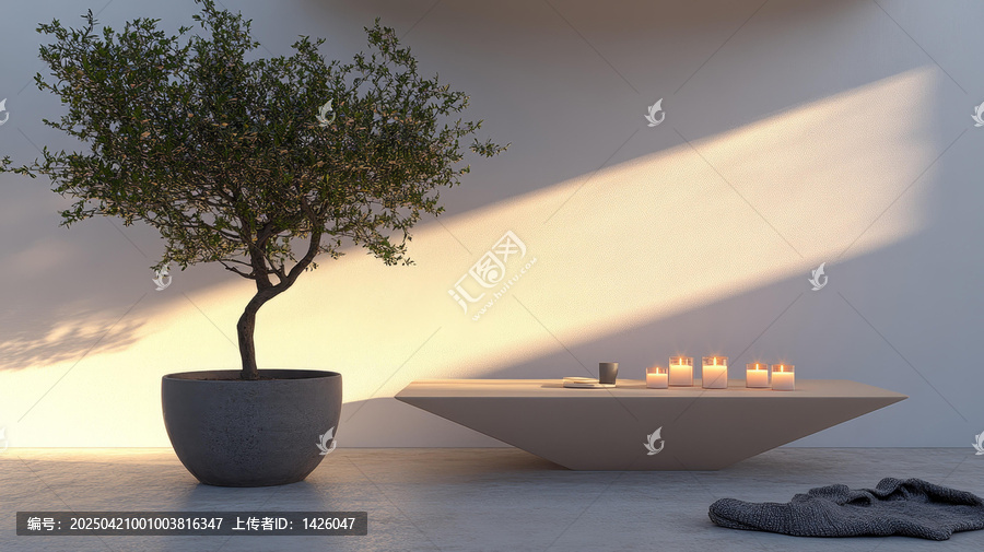 極簡(jiǎn)室內(nèi)設(shè)計(jì)與小樹(shù)