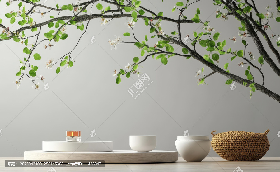 簡(jiǎn)約現(xiàn)代花藝擺臺(tái)清新春景