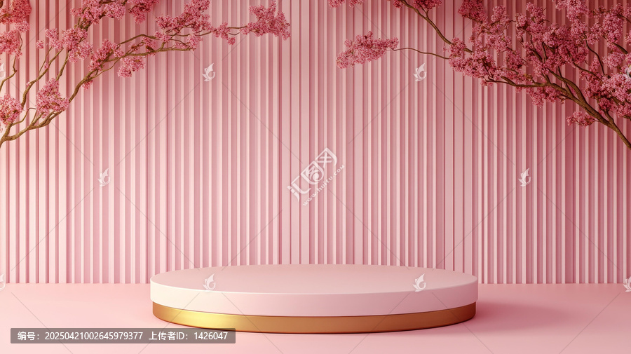 粉嫩櫻花展示臺