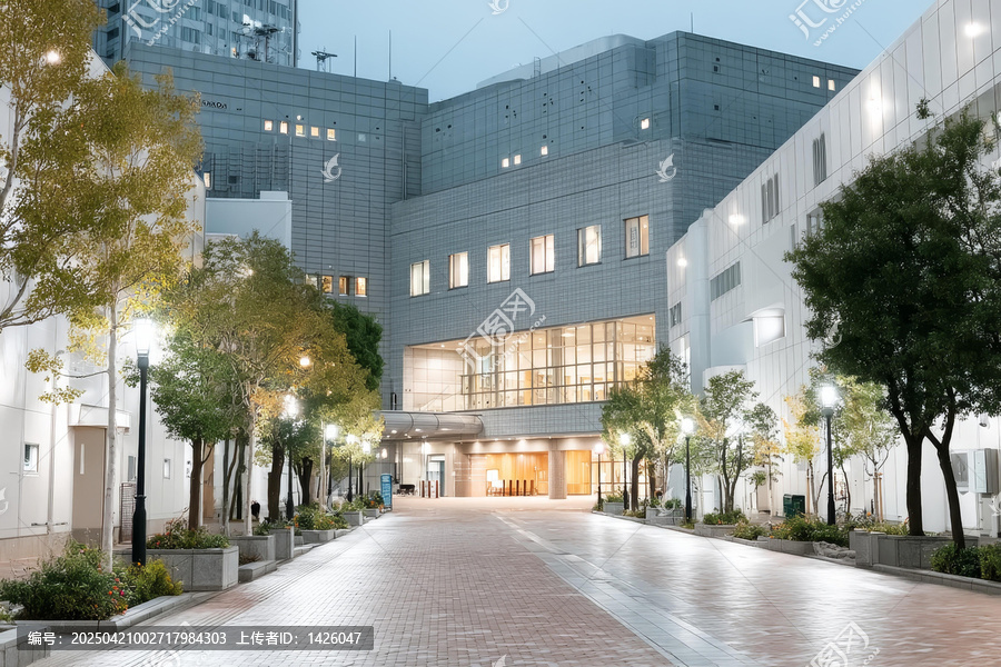 傍晚城市街道現(xiàn)代建筑景觀