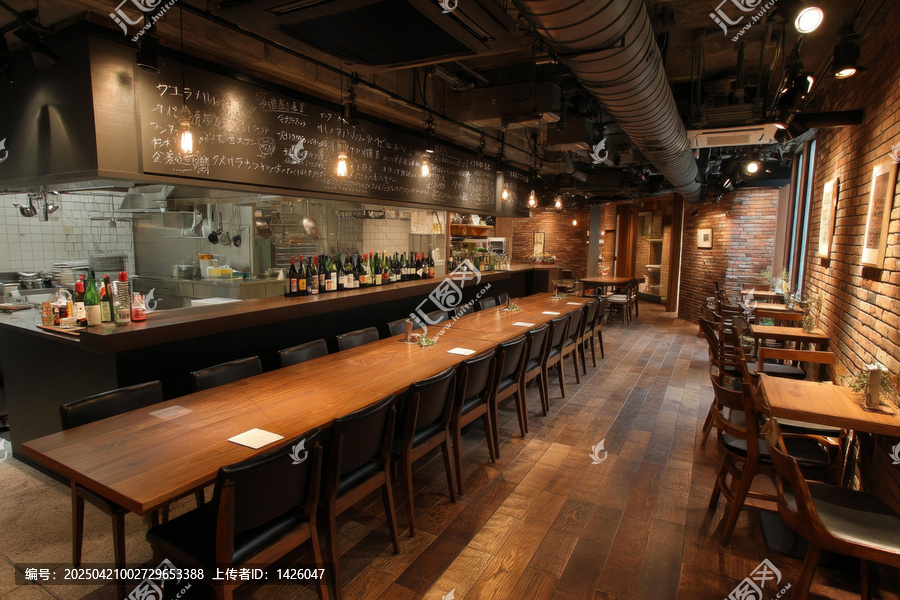 現(xiàn)代餐廳長條餐桌