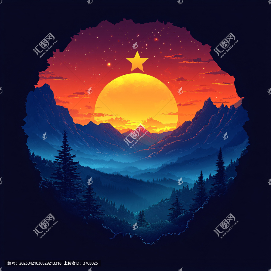 星空下的風景圖