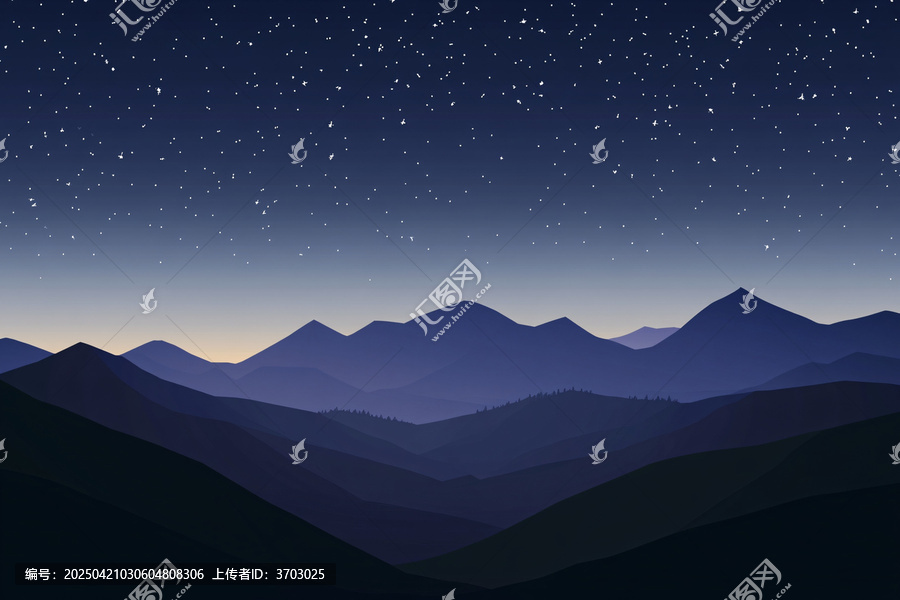 夜空山影
