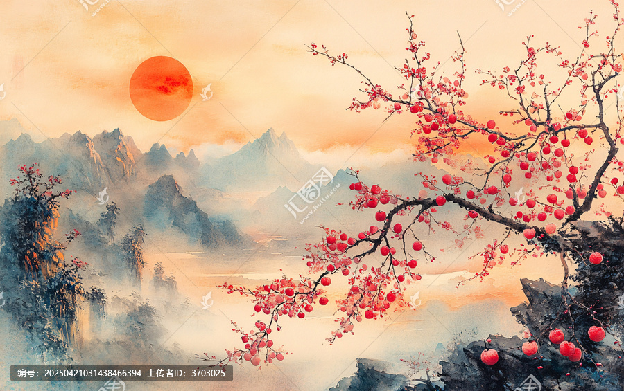 櫻花桃花李花杏花圖