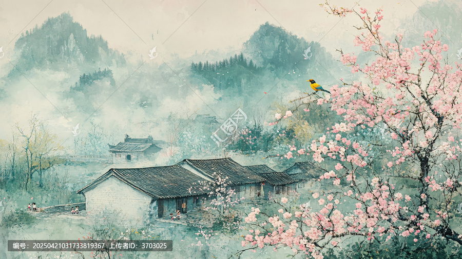 桃林中的農(nóng)家童趣