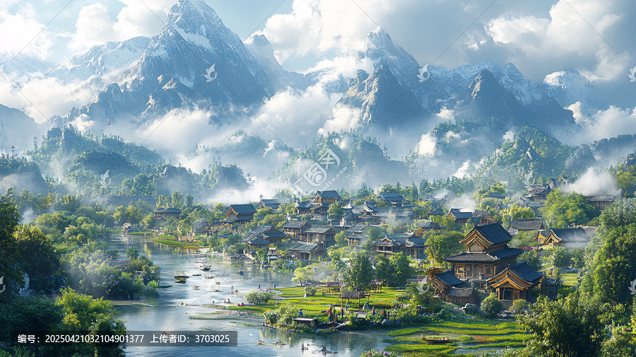 傳統(tǒng)村落山水間