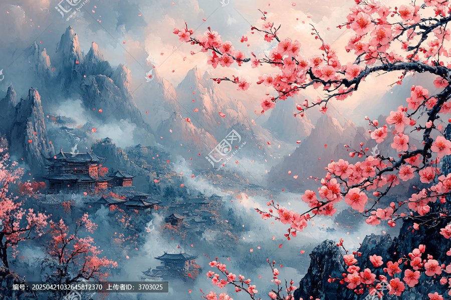 桃杏花開(kāi)杜鵑紅