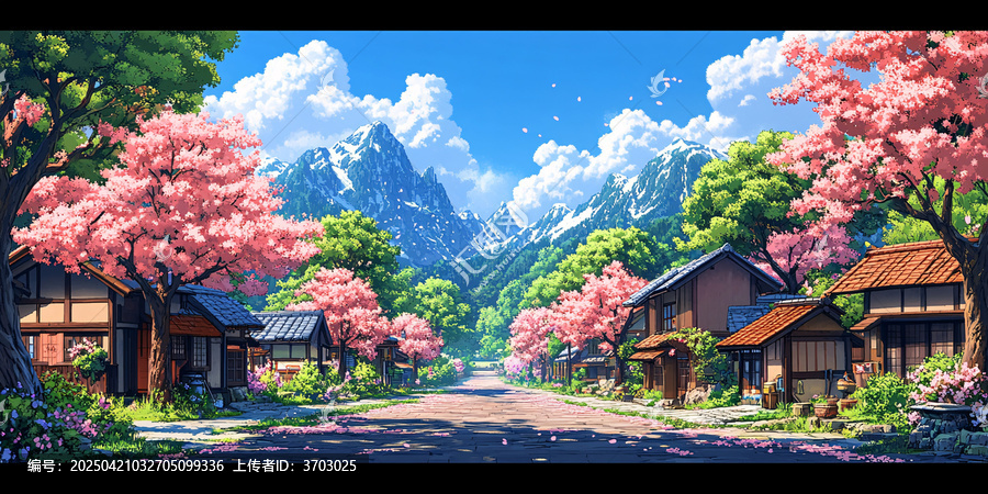 櫻花樹村落