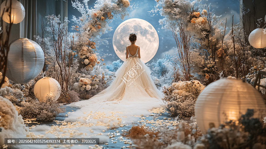 月亮主題婚禮花拱門(mén)