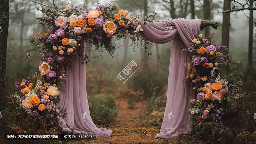 紫色婚禮森林拱門