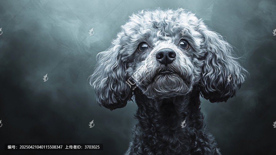 大卷毛狗剪影
