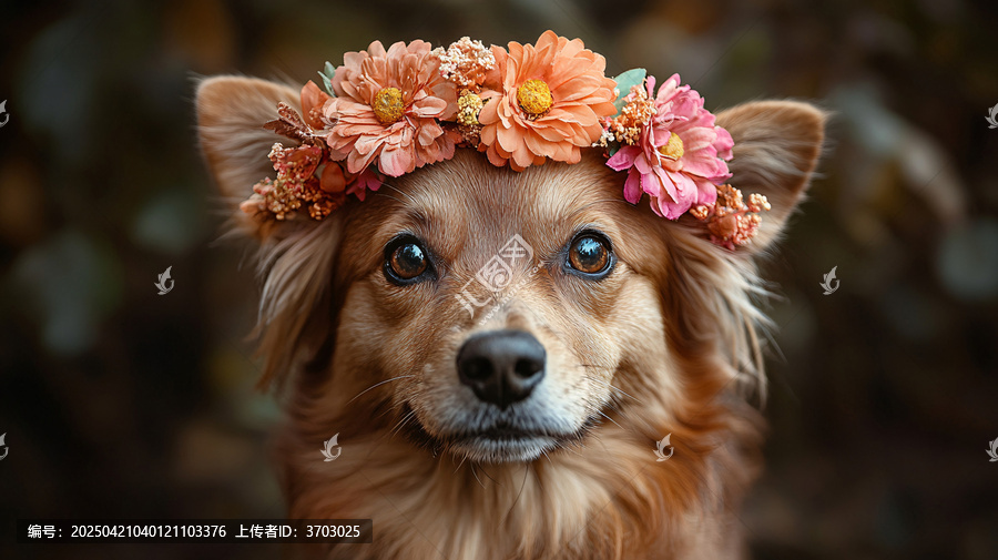 狗戴花冠