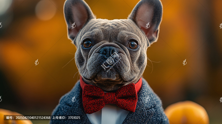 斗牛犬穿婚禮西裝