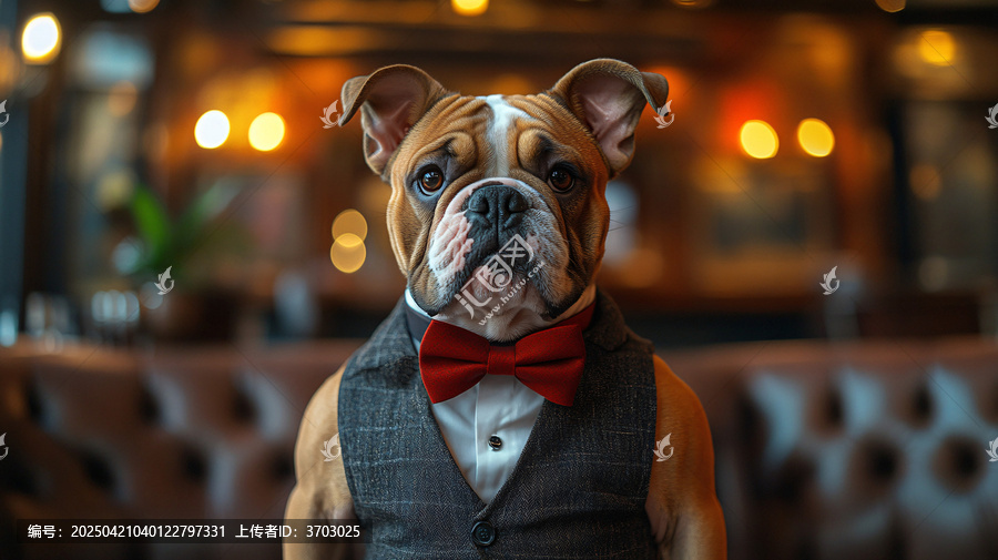 斗牛犬穿婚禮西裝